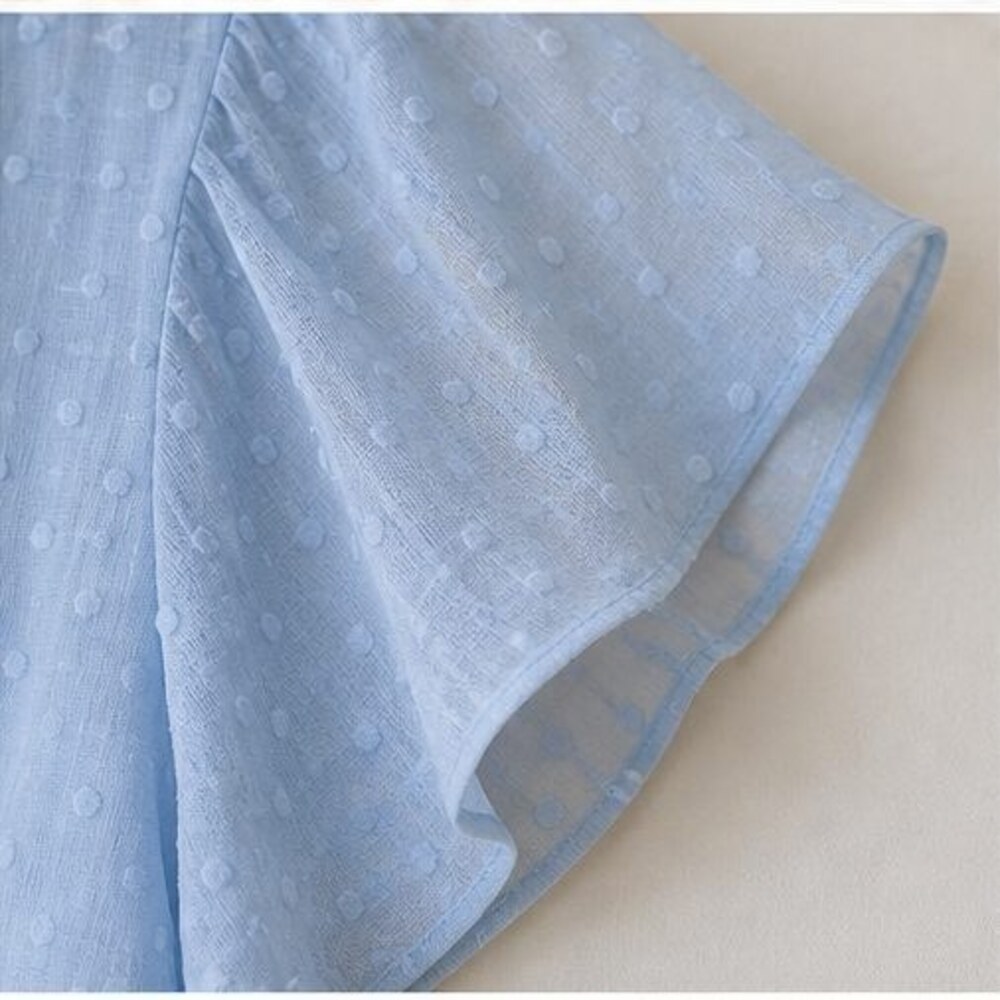 Blue Ruffle Blouse - Picture 5 of 6